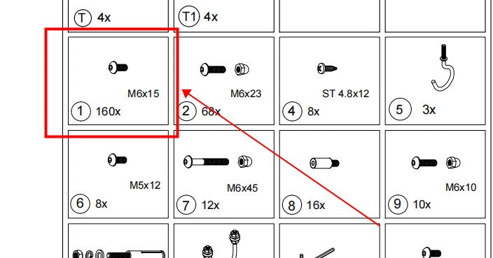 SHENZHEN-C40/C41/C42/C43-Replacement Part(Model #1 Screw--M6x15)