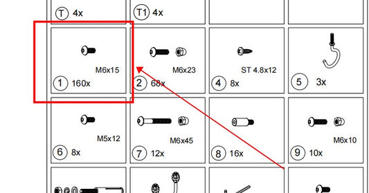 SHENZHEN-C40/C41/C42/C43-Replacement Part(Model #1 Screw--M6x15)
