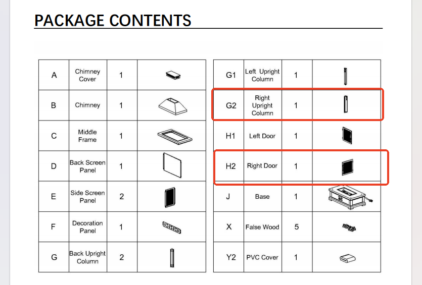 SHENZHEN-SPT-RL-H2+G2-Replacement Parts( Pack #H2+#G2)